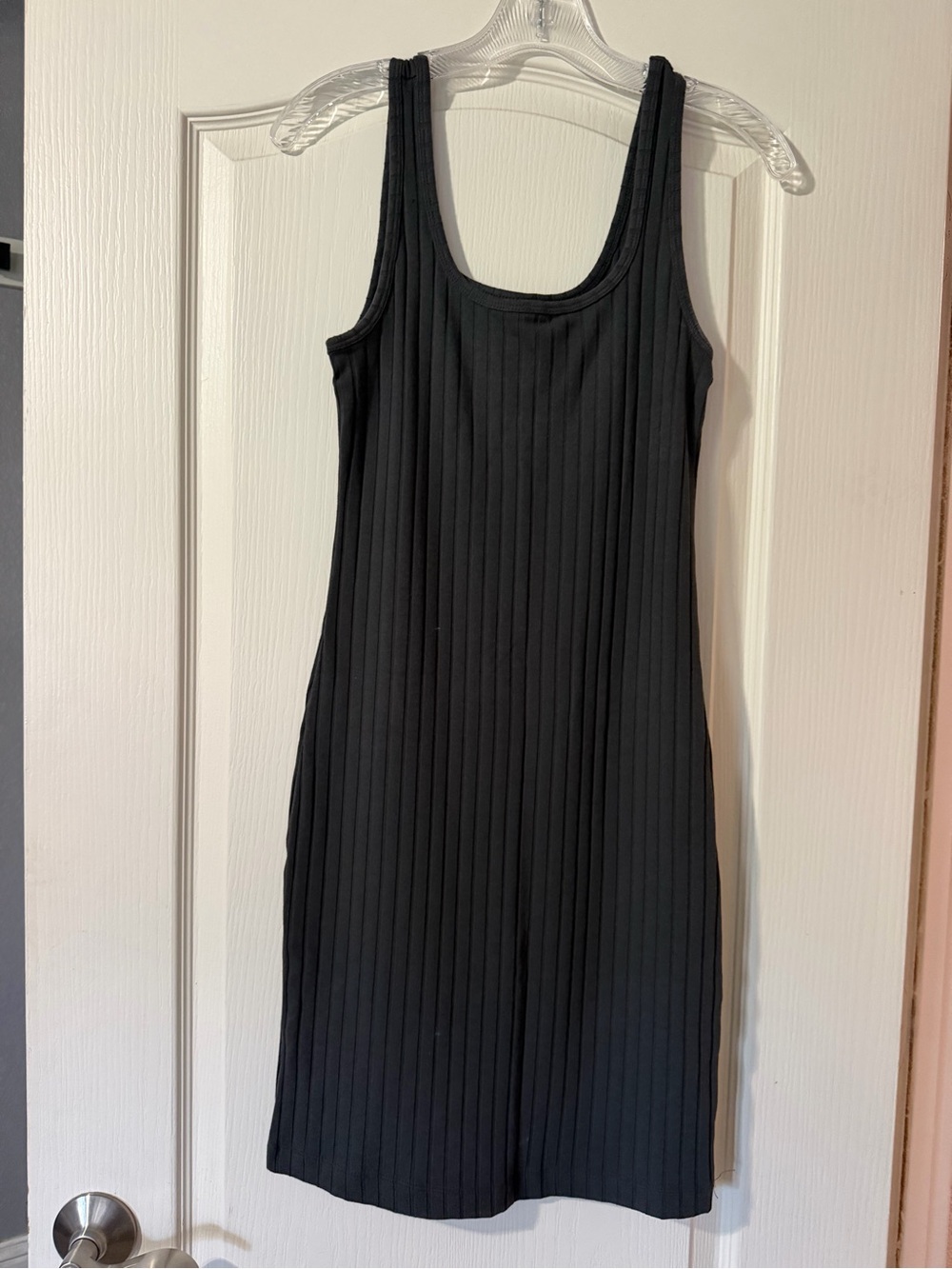 Old Navy Black Ribbed Tank Midi Dress